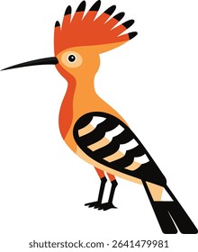 Cute and colorful hoopoe bird vector illustration design, Premium quality hoopoe bird, Creative and vintage hoopoe bird vector art