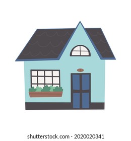 Cuto colorido hogar colorido vector ilustración plana Nursery varias casas pequeñas