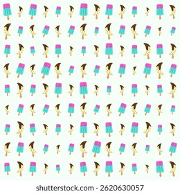 Cute colorful ice cream motif suitable for cheerful summer decoration