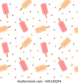 cute colorful ice cream seamless vector pattern background illustration