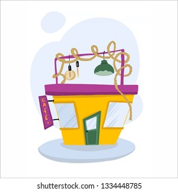 Cute and colorful isolated vector home cafe