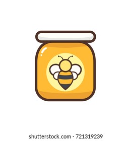 cute colorful jar of honey