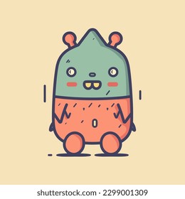 A cute and colorful kawaii monster illustration, perfect for children's books, stickers, and merchandise design