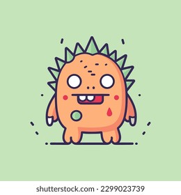 A cute and colorful kawaii monster illustration, perfect for children's books, stickers, and merchandise design