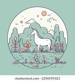 linda y colorida ilustración kawaii unicorn perfecta para cualquier proyecto de diseño divertido y caprichoso