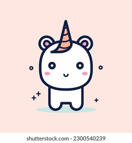 cute and colorful kawaii unicorn illustration perfect for any fun and whimsical design project