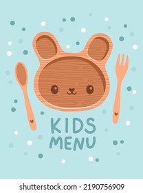 Cute Colorful Kids Meal Menu Design Vector