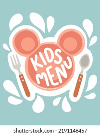 Cute Colorful Kids Meal Menu Design Vector