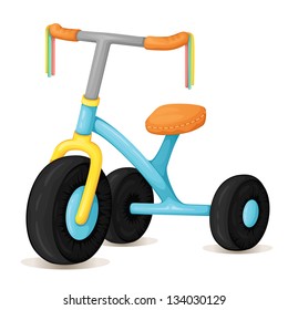 Cute and colorful kids tricycle.