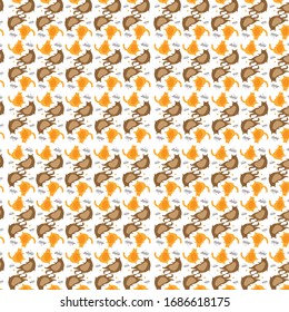 Cute colorful kitten pattern design. Cute cat kitten cartoon hand drawn.