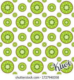 Patrón kiwi lindo y colorido. Un fondo vectorial sin fisuras. Esta es una simple ilustración vectorial con armoniosa mezcla de estilos retro y moderno. Vector Eps10.