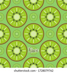 Patrón kiwi lindo y colorido. Un fondo vectorial sin fisuras. Esta es una simple ilustración vectorial con armoniosa mezcla de estilos retro y moderno. Vector Eps10.