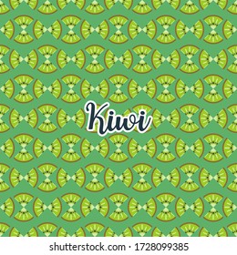 Cute and colorful kiwi pattern. A seamless vector background. This is a simple vector illustration with harmonious blend of retro and modern styles. Eps10 vector.