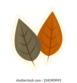 Cute colorful leaves tree isolated on white background. Autumn flat vector illustration. Autumn or fall concept
