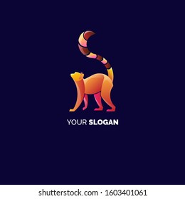 cute and colorful lemur logo