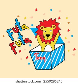 CUTE COLORFUL LION ILLUSTRATION FOR KIDS TOYS