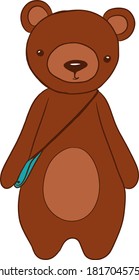 Cute colorful little bear character. Can be used for t-shirt print, kids wear, fashion design, baby shower invitation card, poster, birthday, nursery.