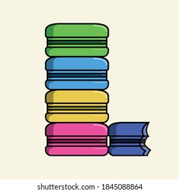 cute and Colorful macaroon illustration france traditional cake
