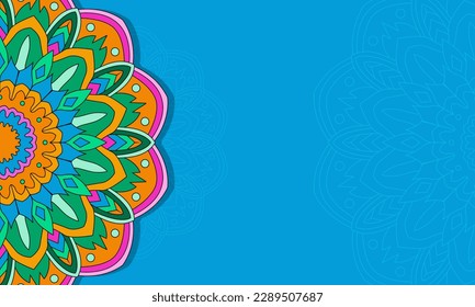 Cute colorful mandala background suitable for Islamic day celebration greeting