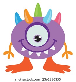 Cute colorful monster vector cartoon illustration