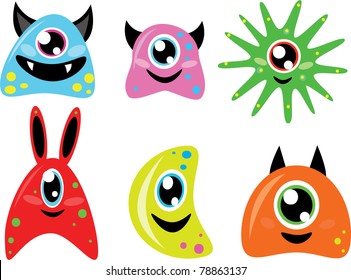 Cute colorful monsters