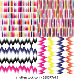 Cute colorful mosaic and drops seamless patterns