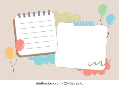 Cute and colorful notebooks, sticky notes