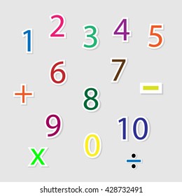 Cute colorful number vector