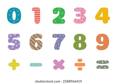 Cute colorful numbers collection for kids