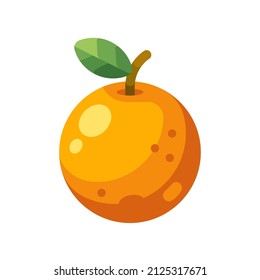 Cute colorful orange vector in white backgound. Isolated orange fruit vector illustration.