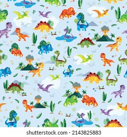 Cute and colorful origami dinosaur pattern