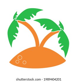 Ilustración vectorial de palmeras bonitas y coloridas sobre un fondo blanco. Sin regalías.