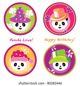 Cute and colorful panda