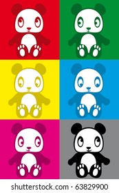 cute colorful panda sticker