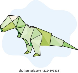 Cute colorful paper origami dinosaur