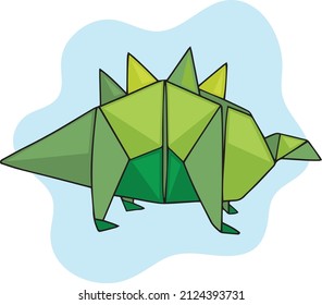 Cute colorful paper origami dinosaur