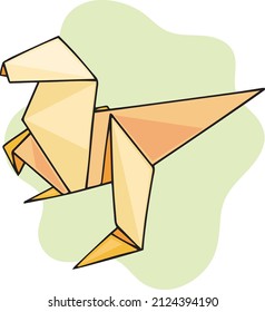 Cute colorful paper origami dinosaur