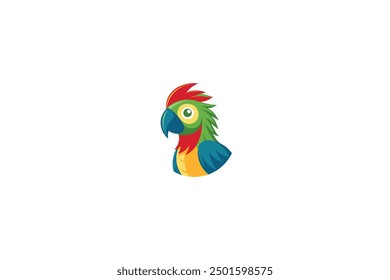 cute colorful parrot vector isolated