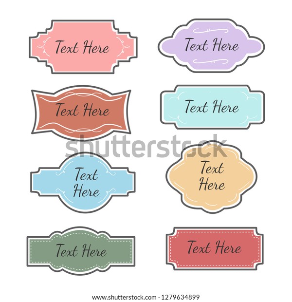 Cute\
colorful pastel vintage frames vector for text, scrapbook, label.\
Collection of badge banner vintage for\
design.