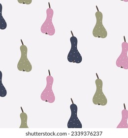 Cute colorful pattern with hand drawn pears