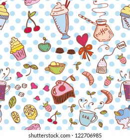 cute colorful pattern with sweet doodles