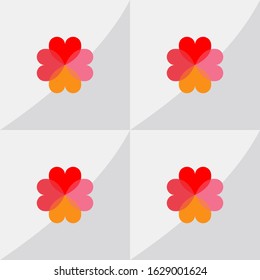 Cute colorful patterns of simple style arranged by heart