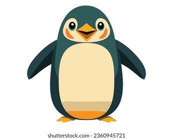 Cute colorful penguin isolated on white, vector illustration