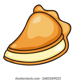 Cute colorful pie slice vector illustration isolated on white background for menus cafes and logos