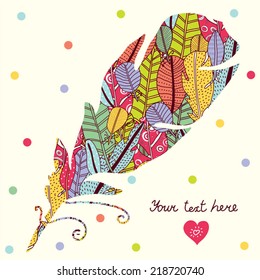Cute colorful postcard. Vector.