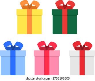 Cute and colorful present box set, front