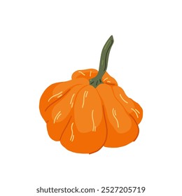 Aislado colorido lindo de la calabaza en el fondo blanco. Elemento de diseño de otoño