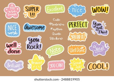 Cute Colorful Quote Sticker Label