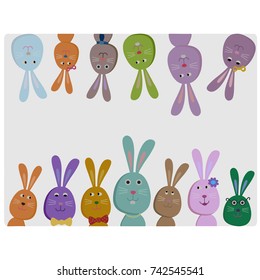 Cute colorful rabbits