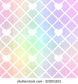 cute colorful or rainbow cross or strip with heart seamless pattern